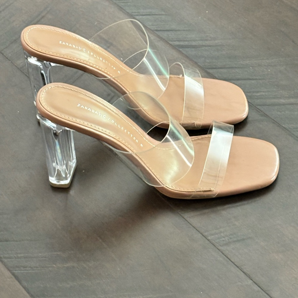 zara clear strappy heels